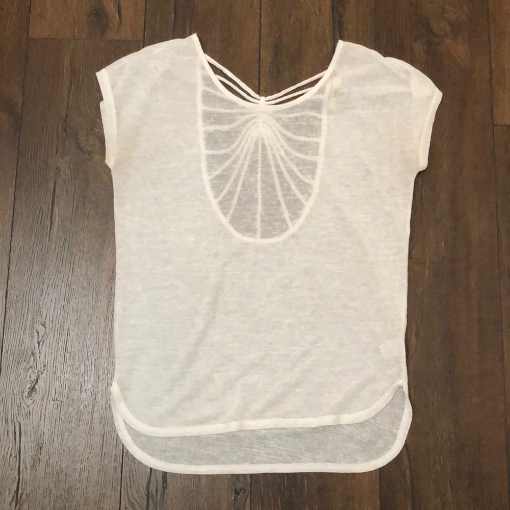 Sheer White Top w/ Open Back